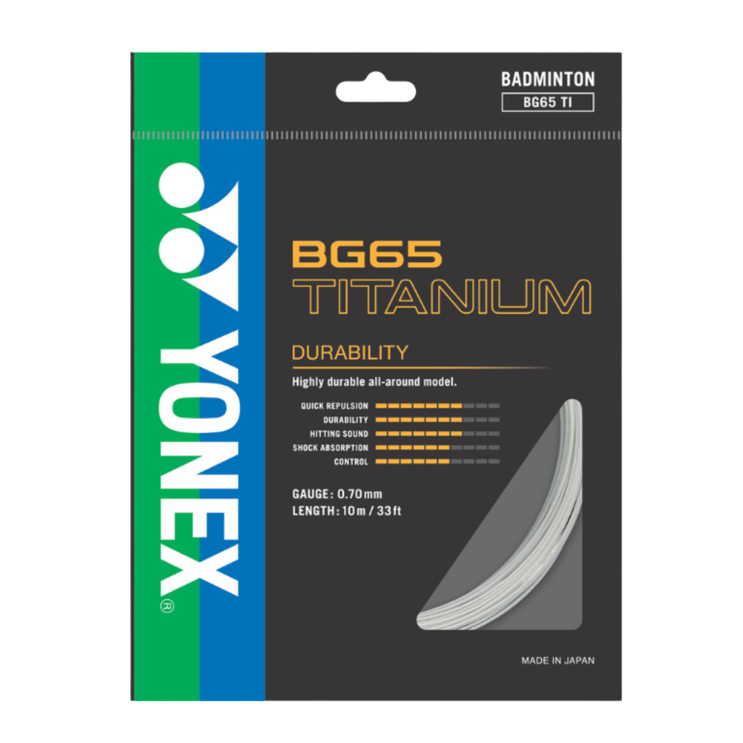 Yonex BG65 Titanium Badminton String (10m Set) White