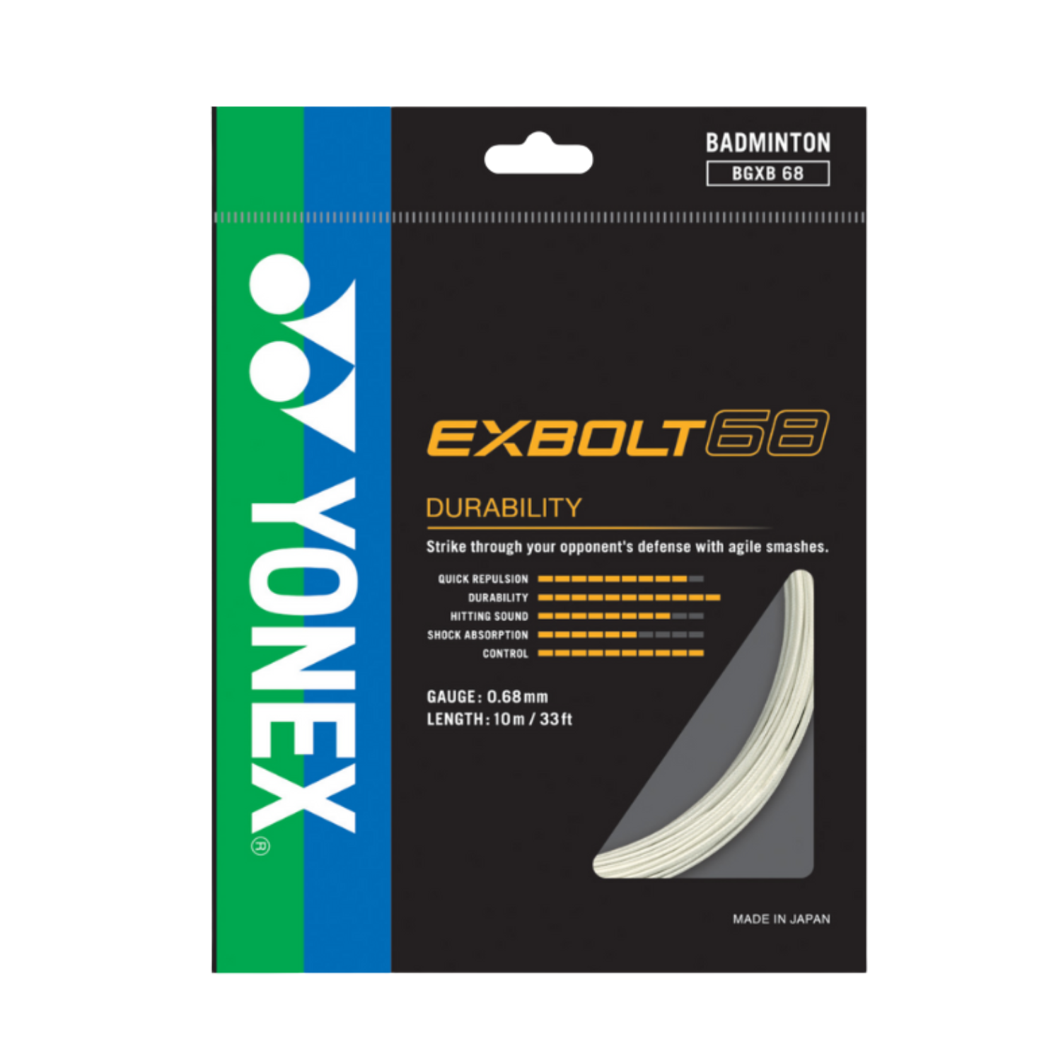 Yonex Exbolt 68 Badminton String (10m Set) White