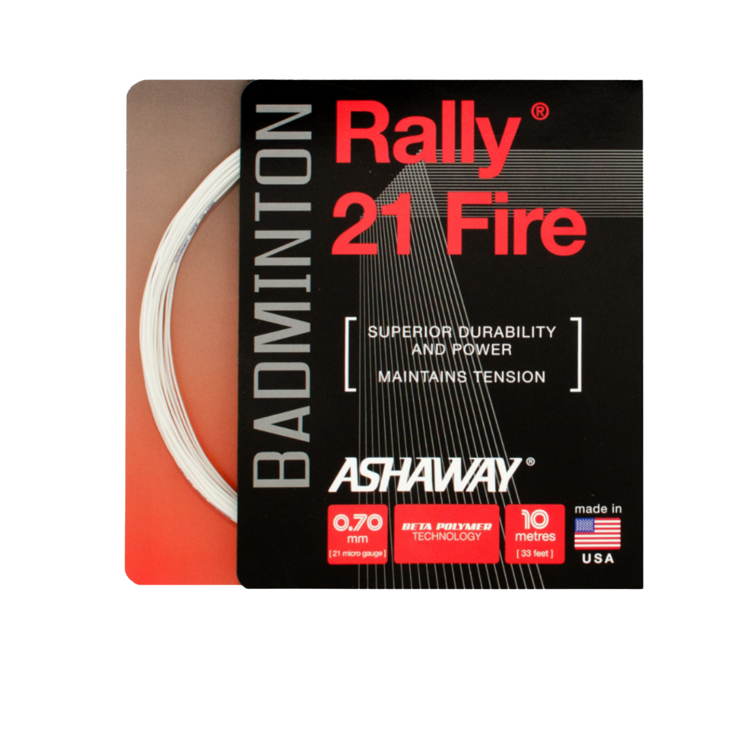 Ashaway Rally 21 Fire String (10m Set) White
