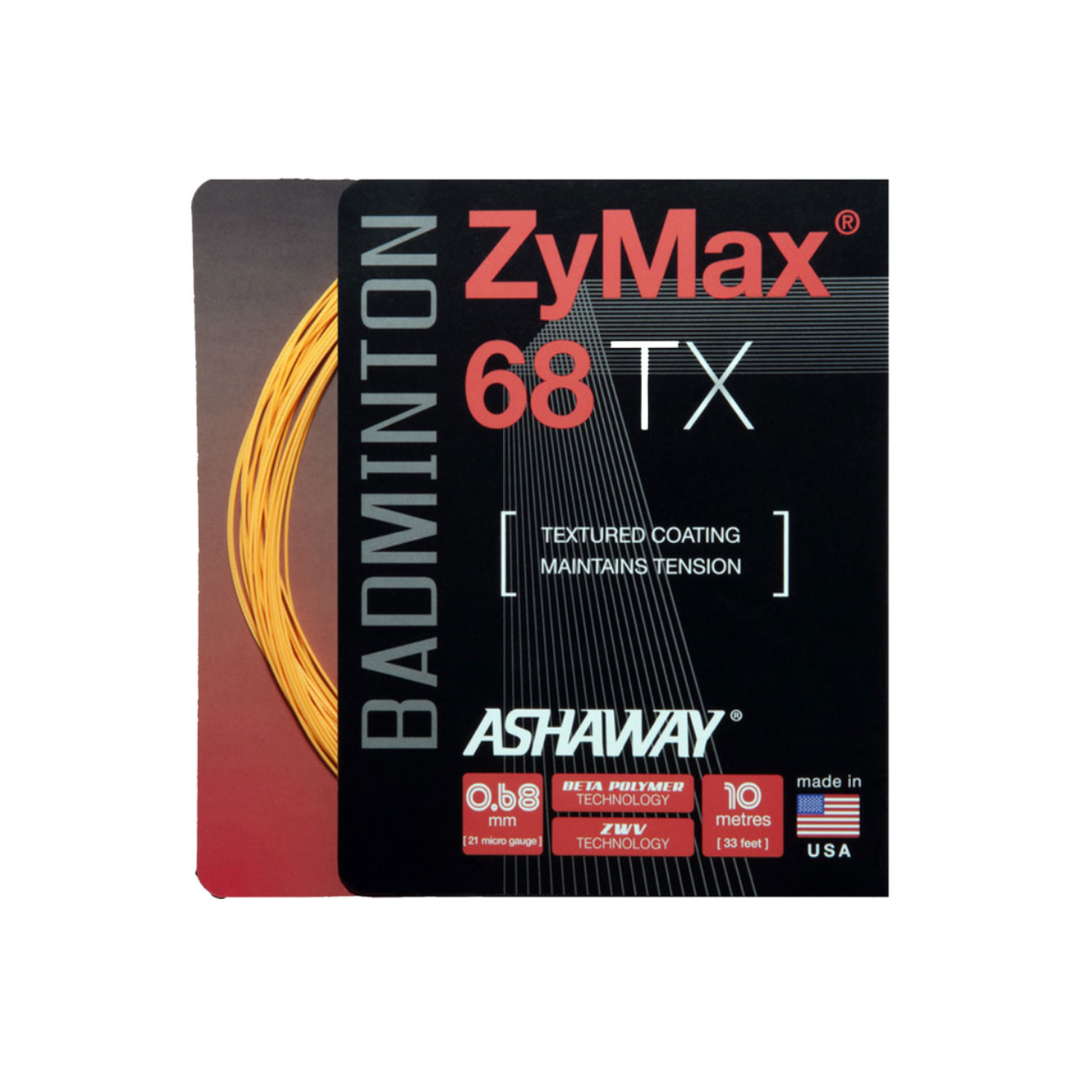 Ashaway Zymax 68TX String (10m Set) Orange