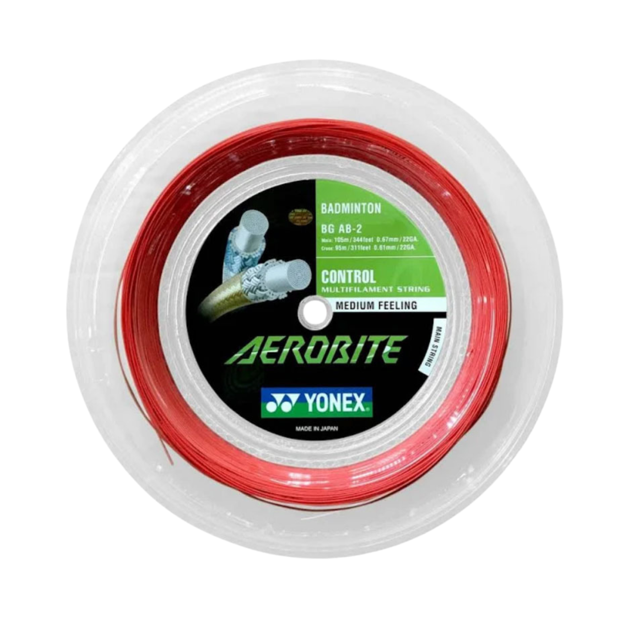 Yonex Aerobite Badminton String (200m Reel) White/Red