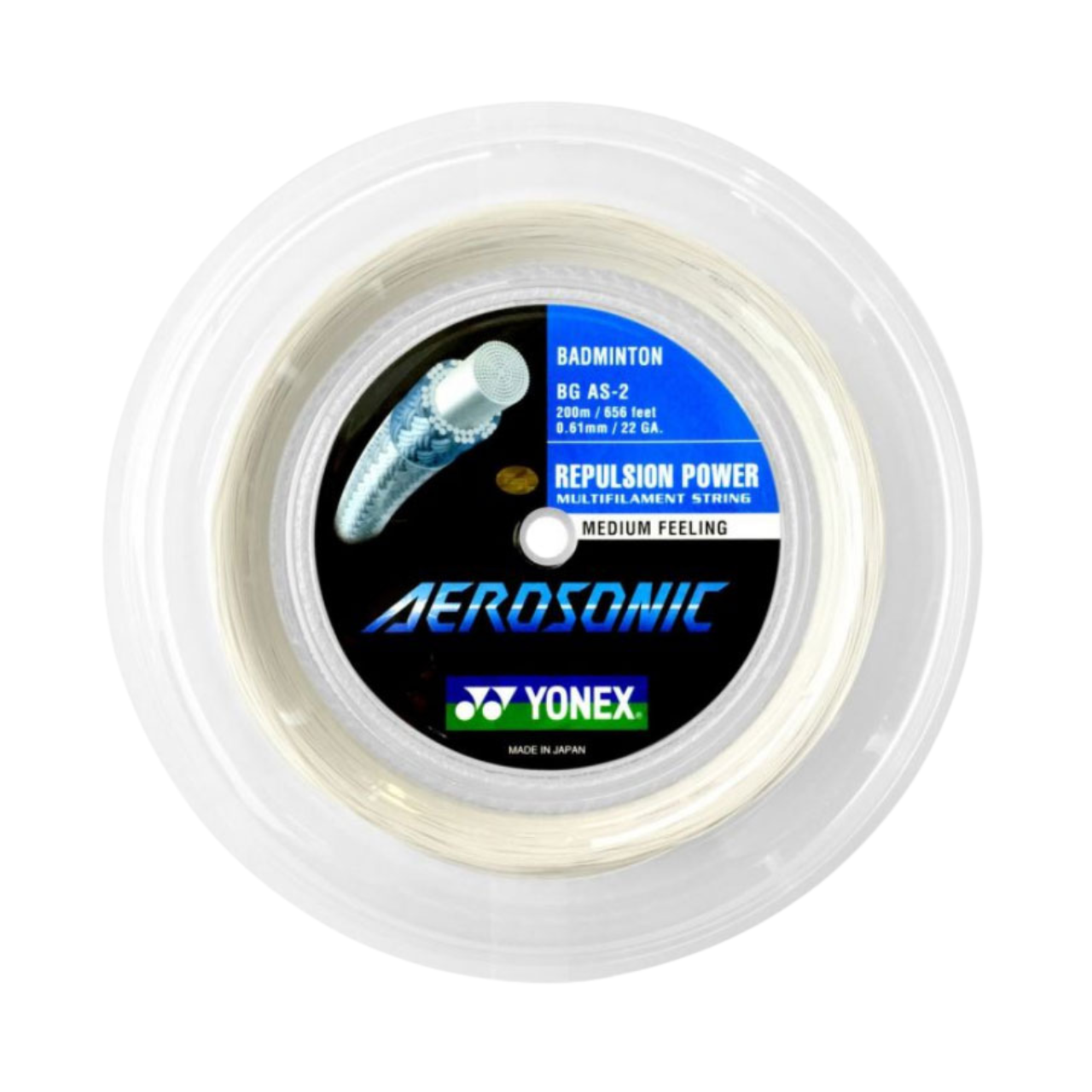 Yonex BG Aerosonic Badminton String (200m Reel) White