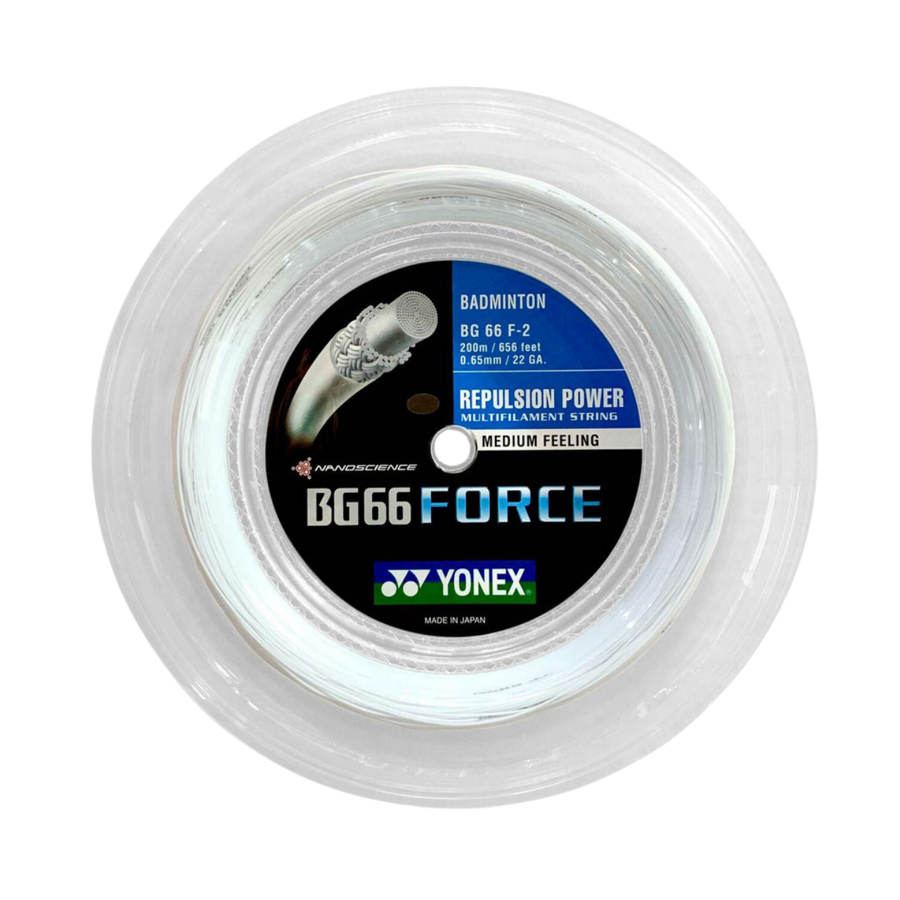 Yonex BG66 Force Badminton String (200m Reel) White