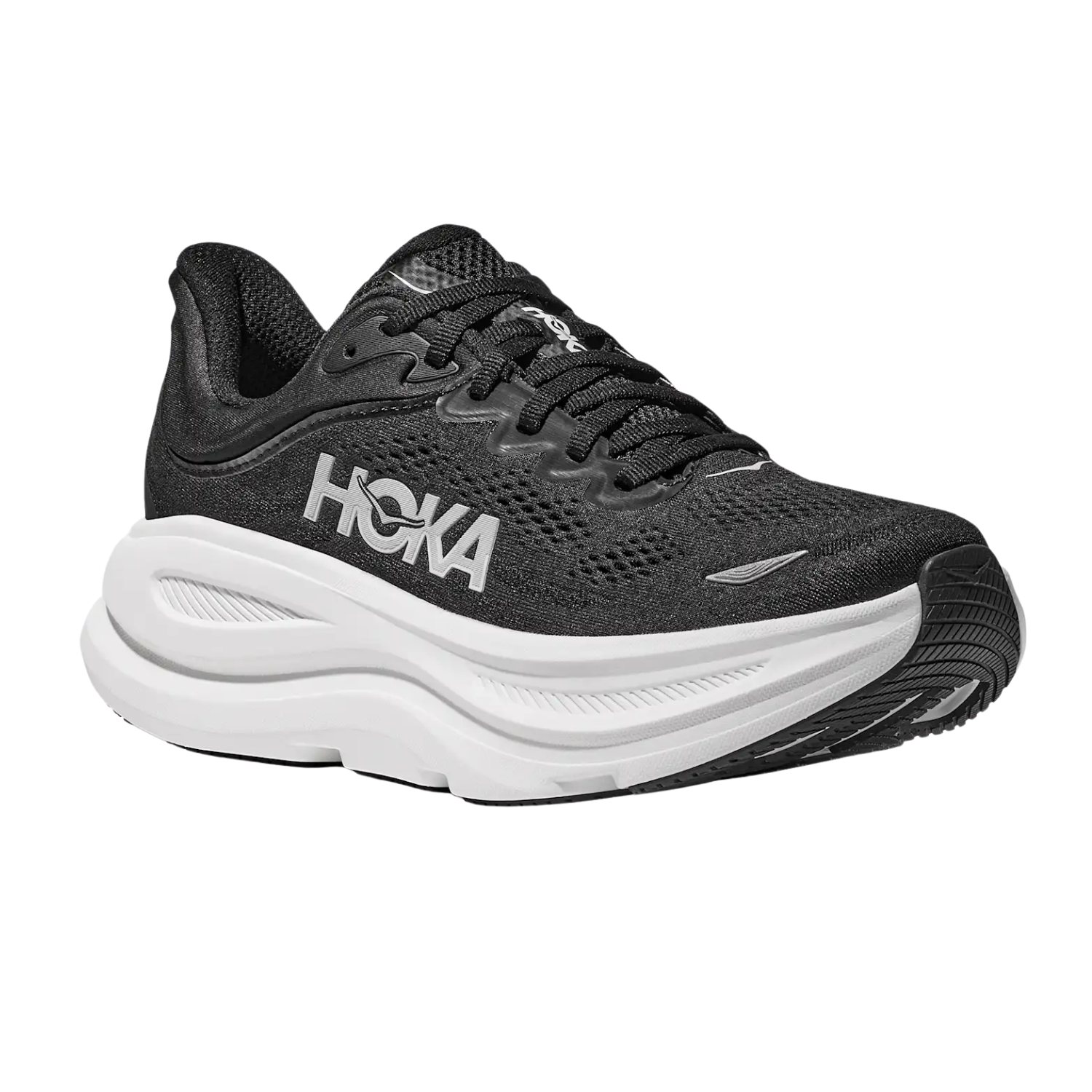 Hoka Bondi 9 Running Shoe Women - Black/White Running Shoes Hoka