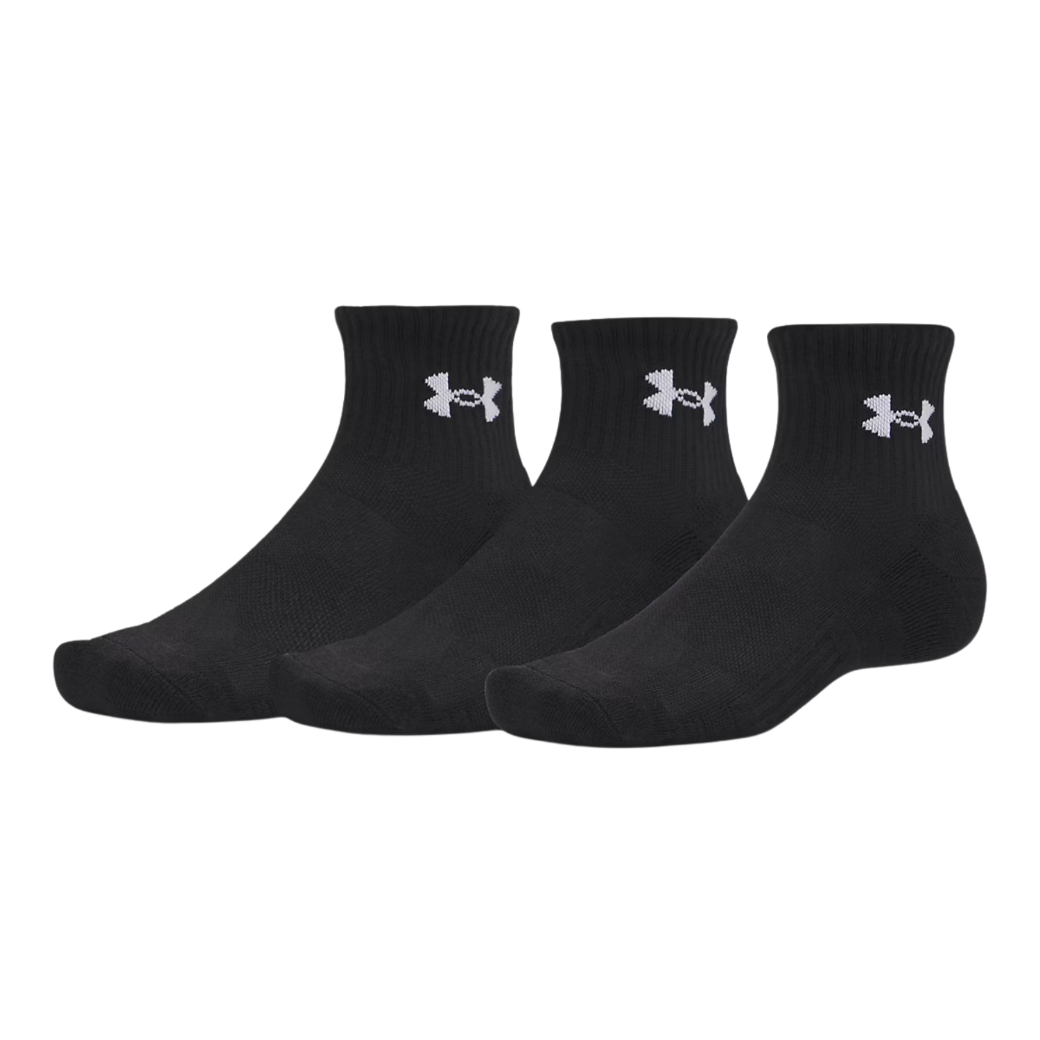 Under Armour Performance Cotton 3Pk Quarter Socks Unisex - Black Black Clothing Under Armour
