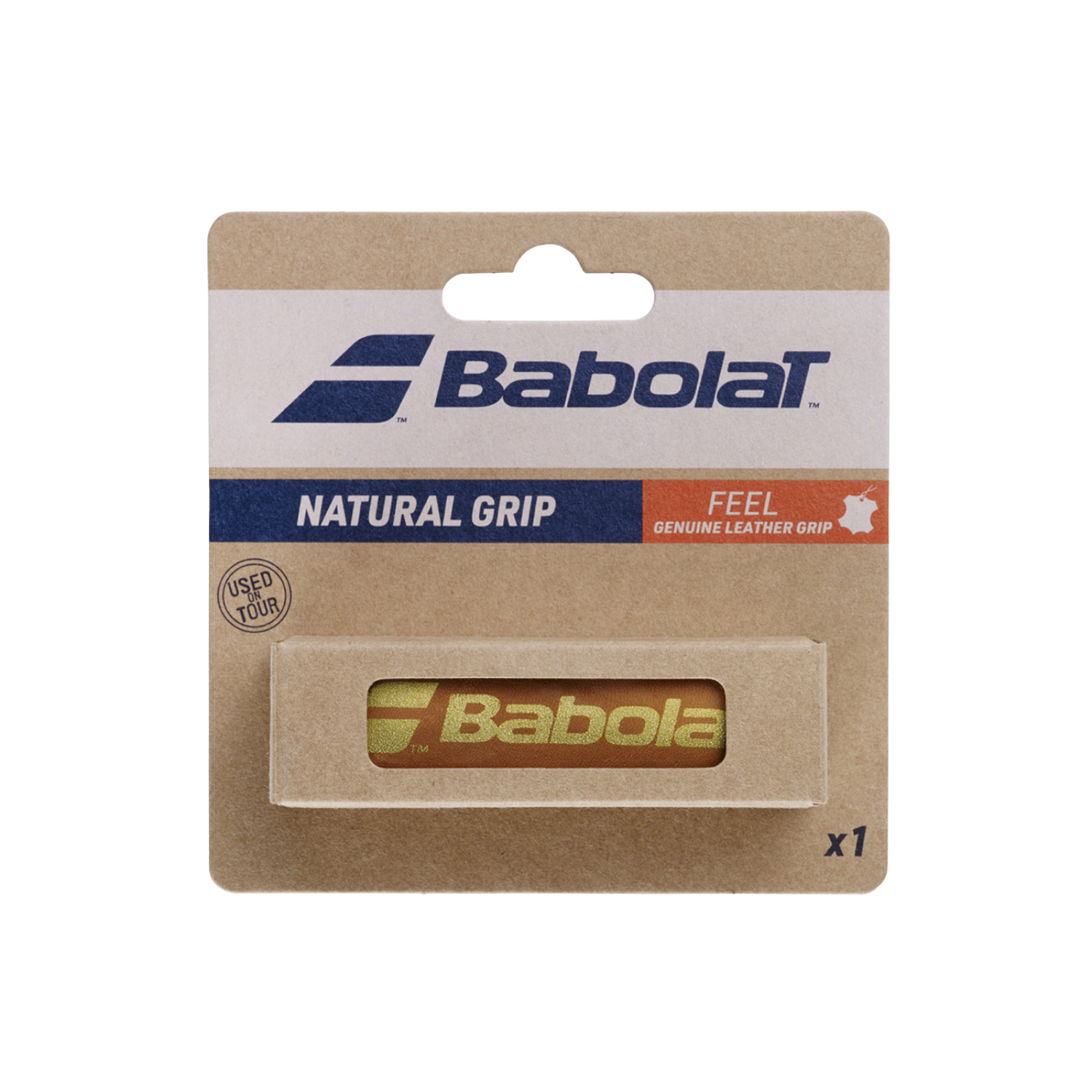 Babolat Natural Replacement Grip (Leather) - Brown Brown Single Leather Grip Babolat