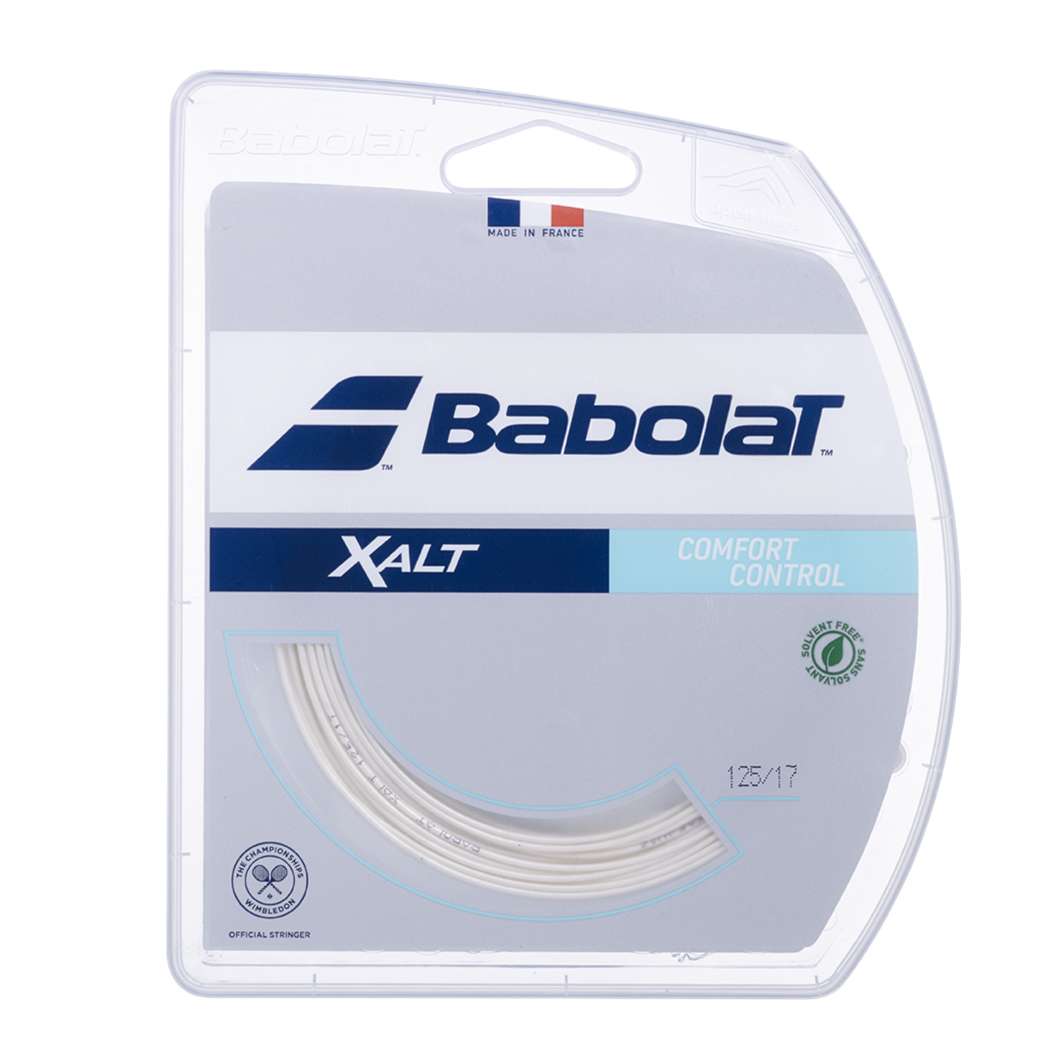 Babolat Xalt 12m Tennis String - White White 1.30mm 12M Set String (Reel) Babolat