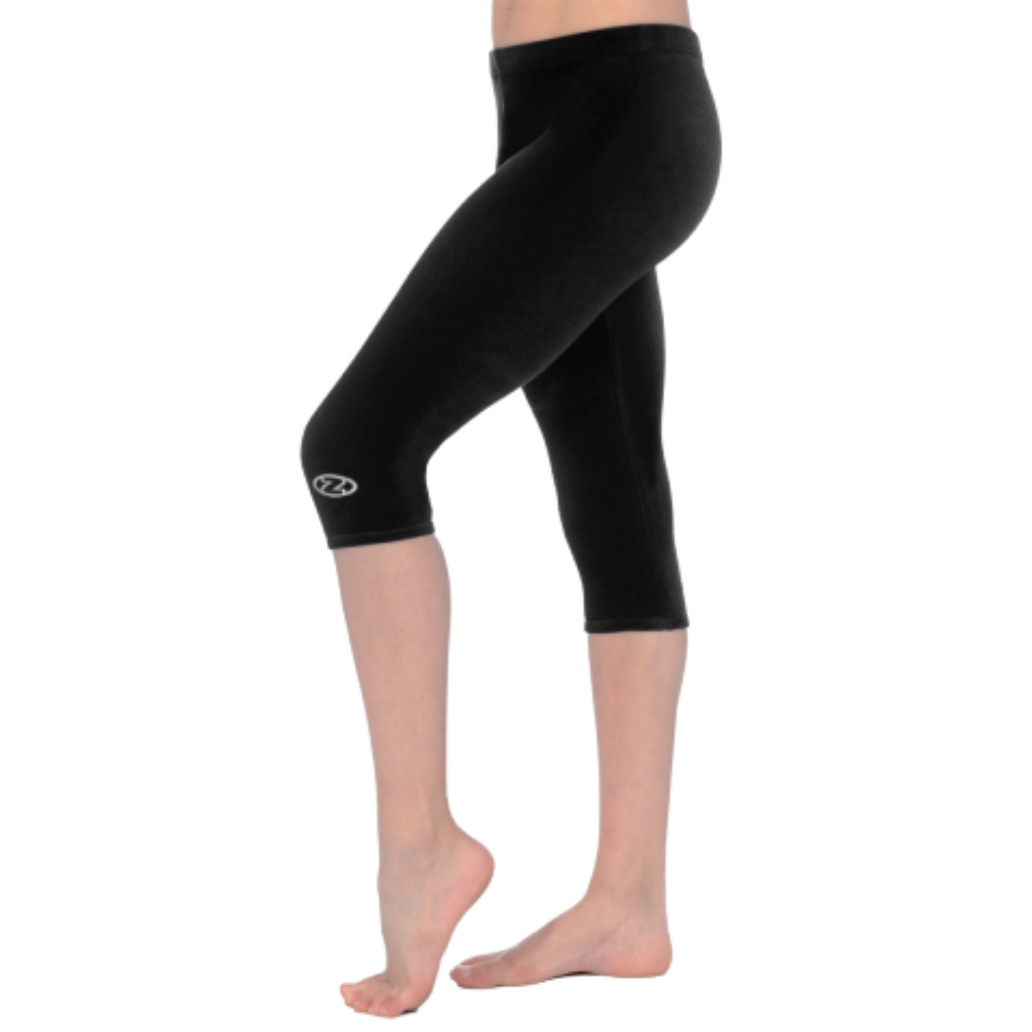 Zone Smooth Velour Capri Legging Z681B 34.0 BLACK Clothing Zone