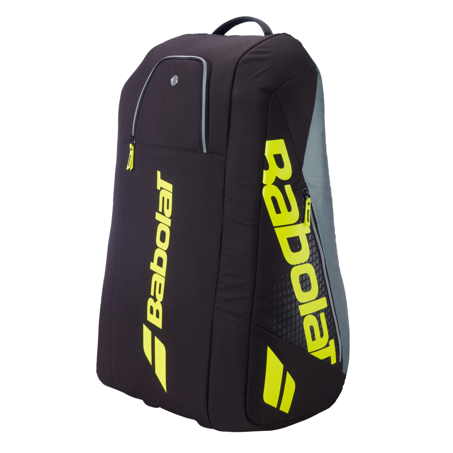Babolat RH12 Pure Aero 2026 Racket Bag - Black/Grey/Yellow Metallic Grey Black Fluo Yellow 12 Rackets Luggage Babolat