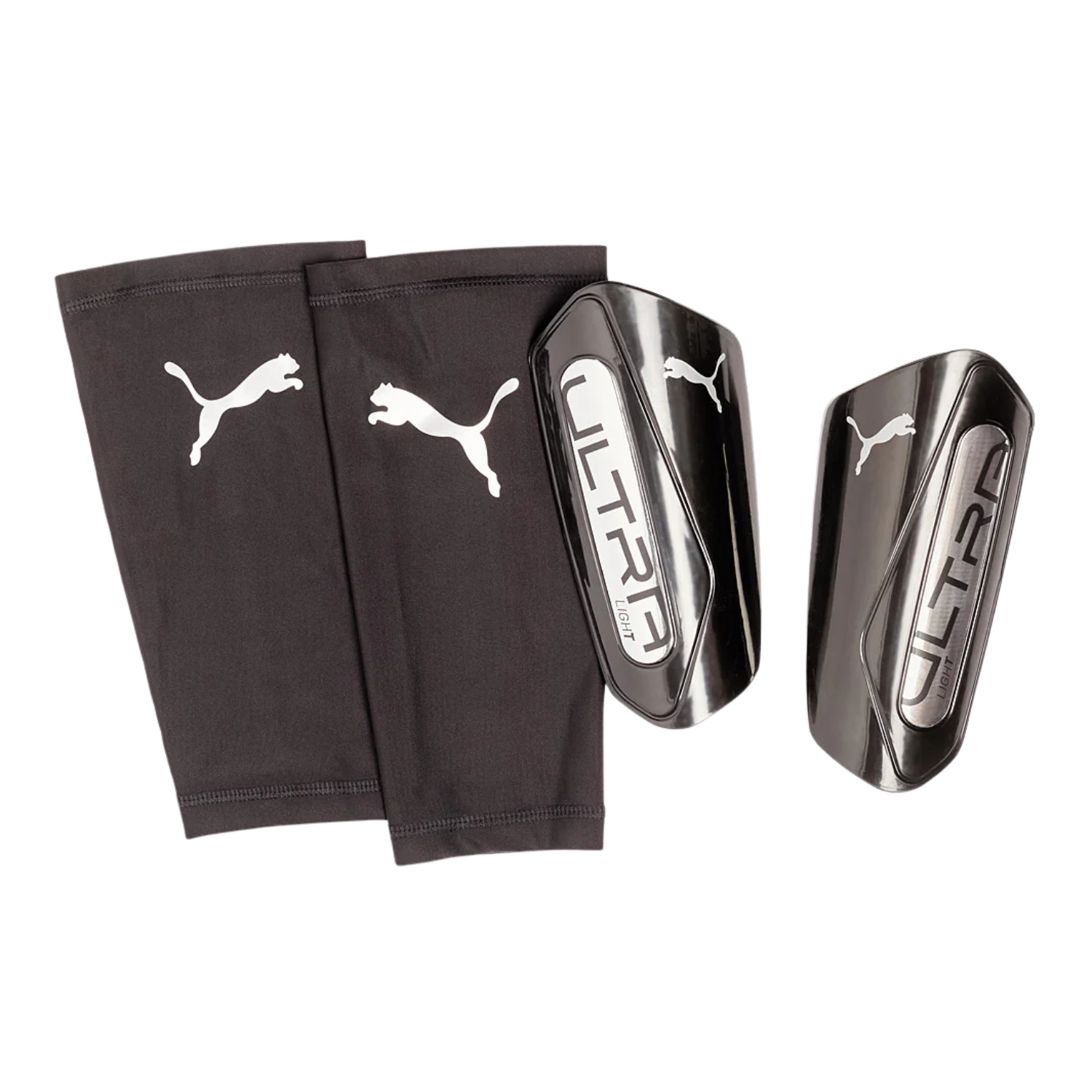 Puma Ultra Light Sleeve Shin Pad Unisex - Black/Silver