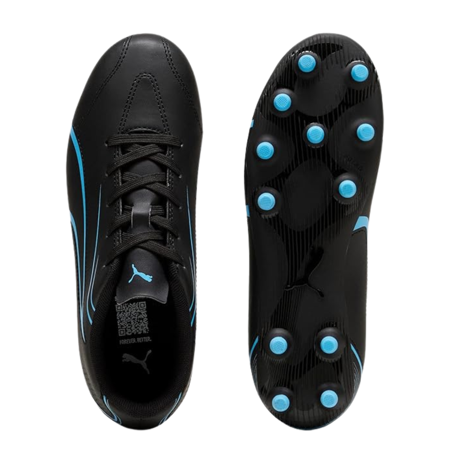 Puma Vitoria FG/AG Football Boots Unisex - Puma Black/ Luminous Blue 107483-05