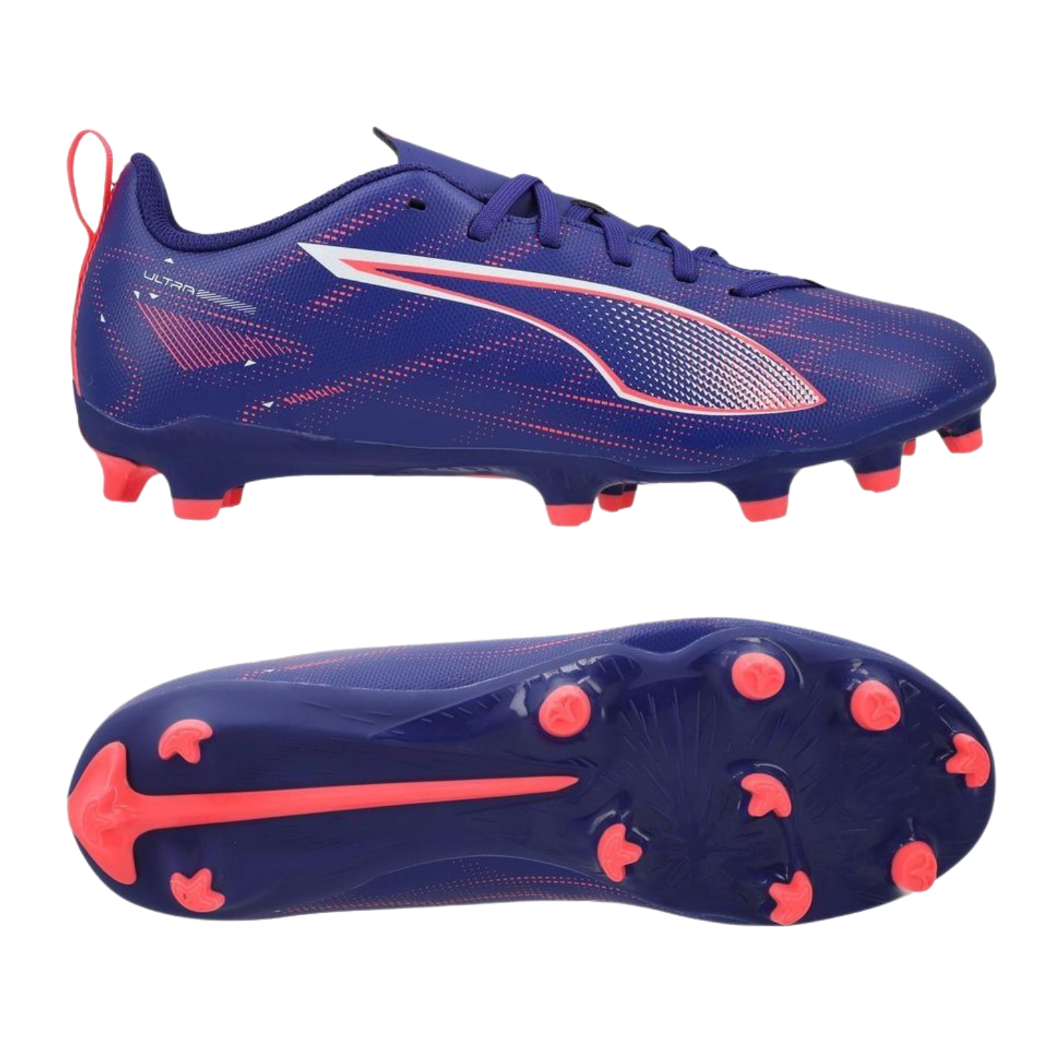 Puma Ultra 5 Play FG/AG Football Boots Junior - Lapis Lazuli/ Puma White/ Sunset Glow 107695