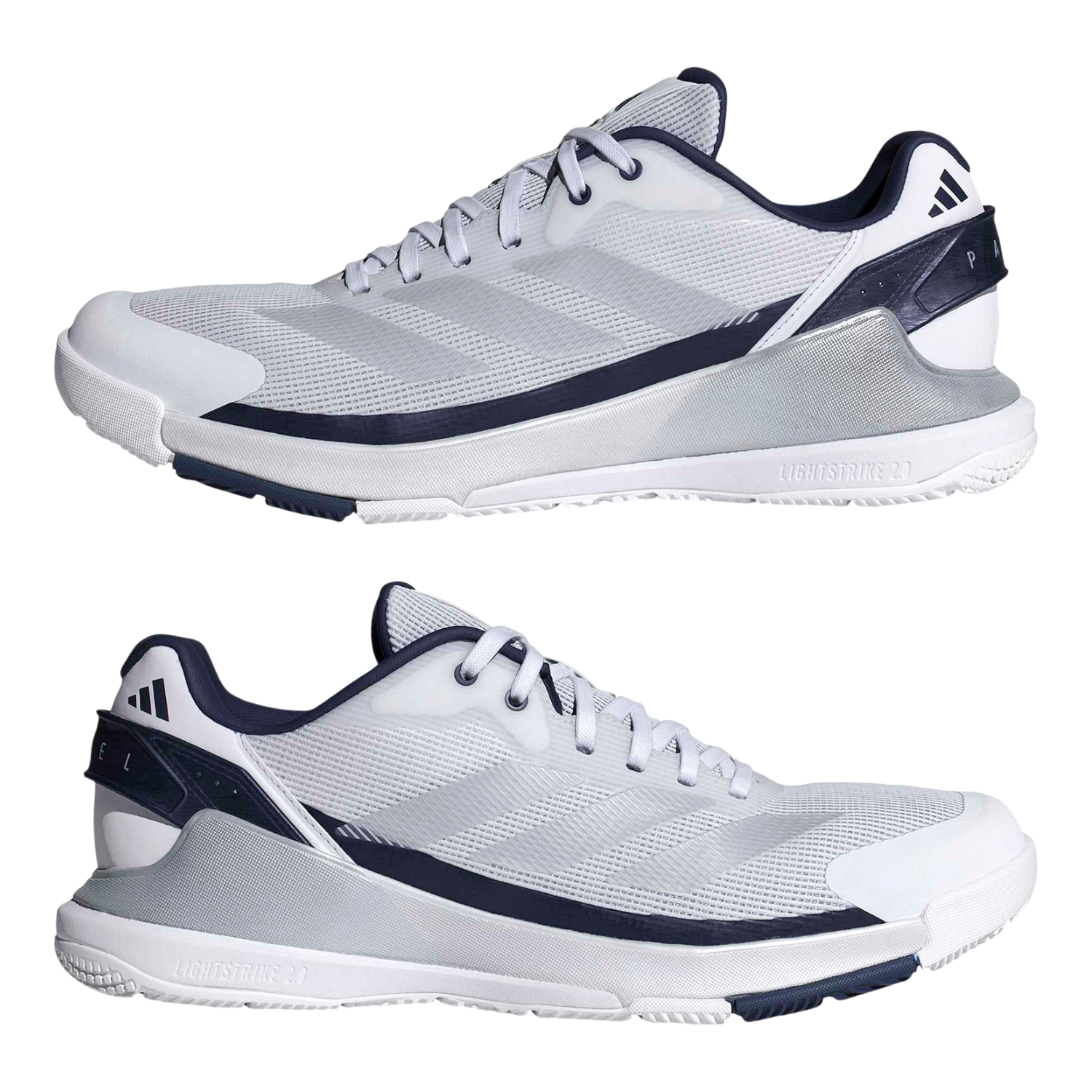 Adidas Crazyquick Lightstrike Padel Shoes Men - White/Silver/Dark Blue