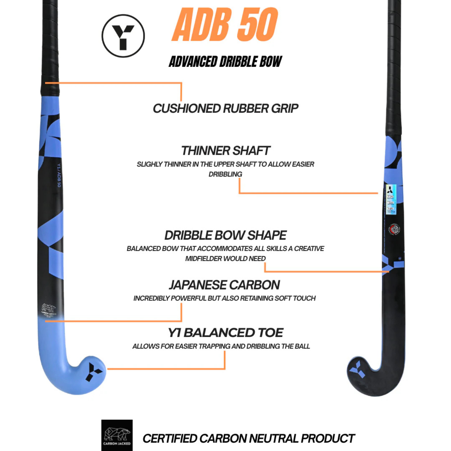 Y1 ADB 50 Hockey Stick 2026/27 - Blue