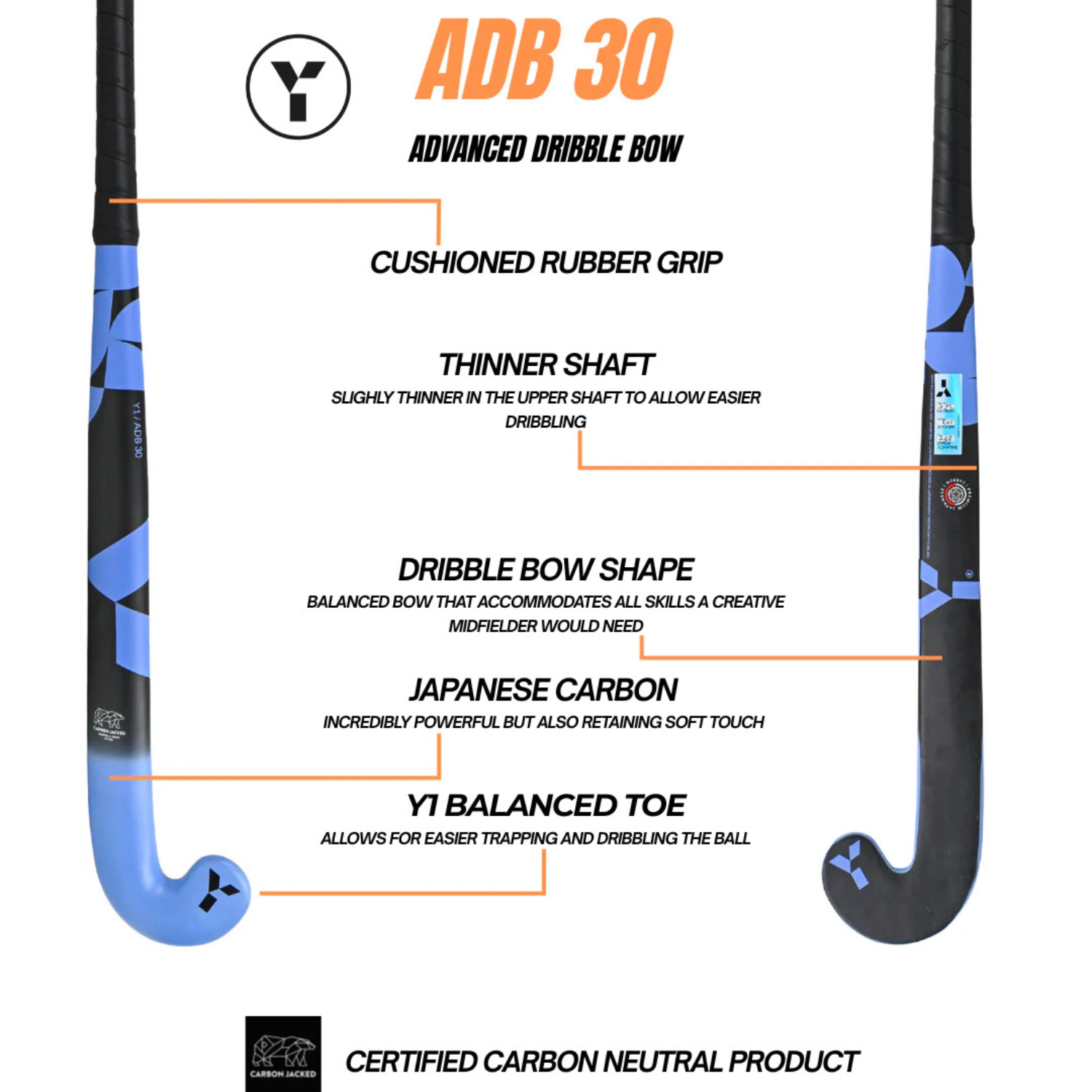 Y1 ADB 30 Hockey Stick 2026/27 - Blue