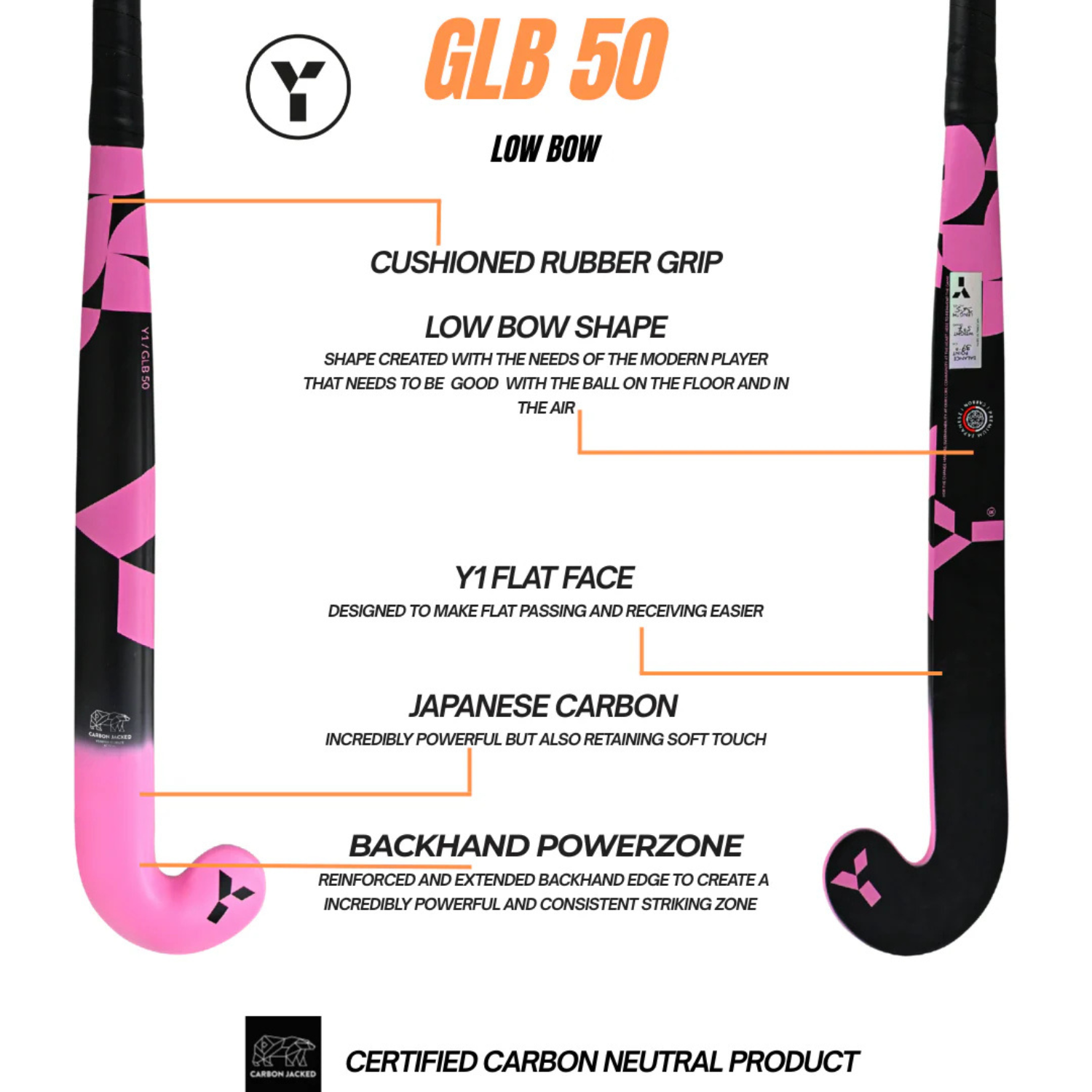 Y1 GLB 50 Hockey Stick 2026/27 - Pink