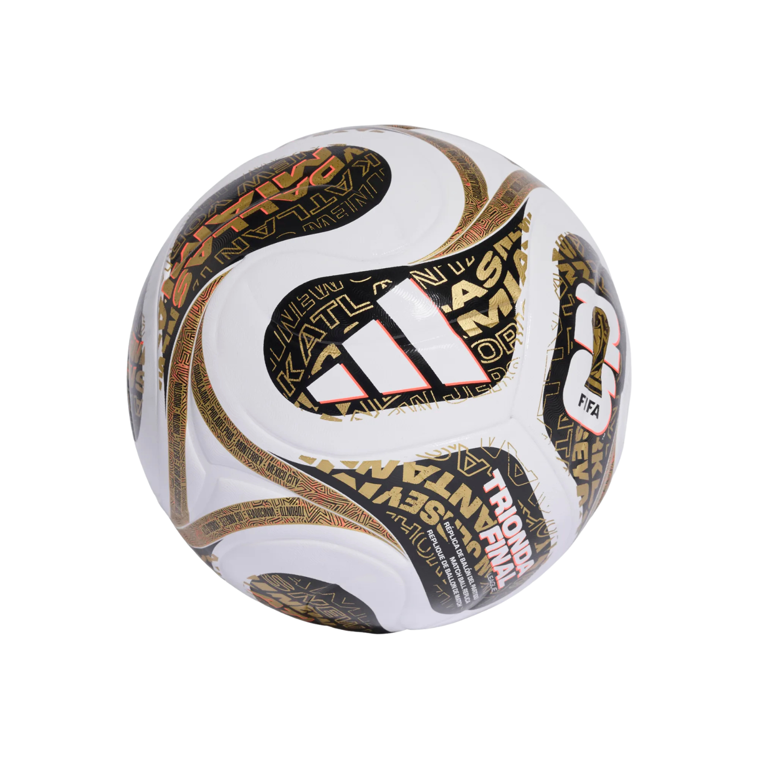 Adidas Trionda World Cup Finals League Football - White/Black/Gold