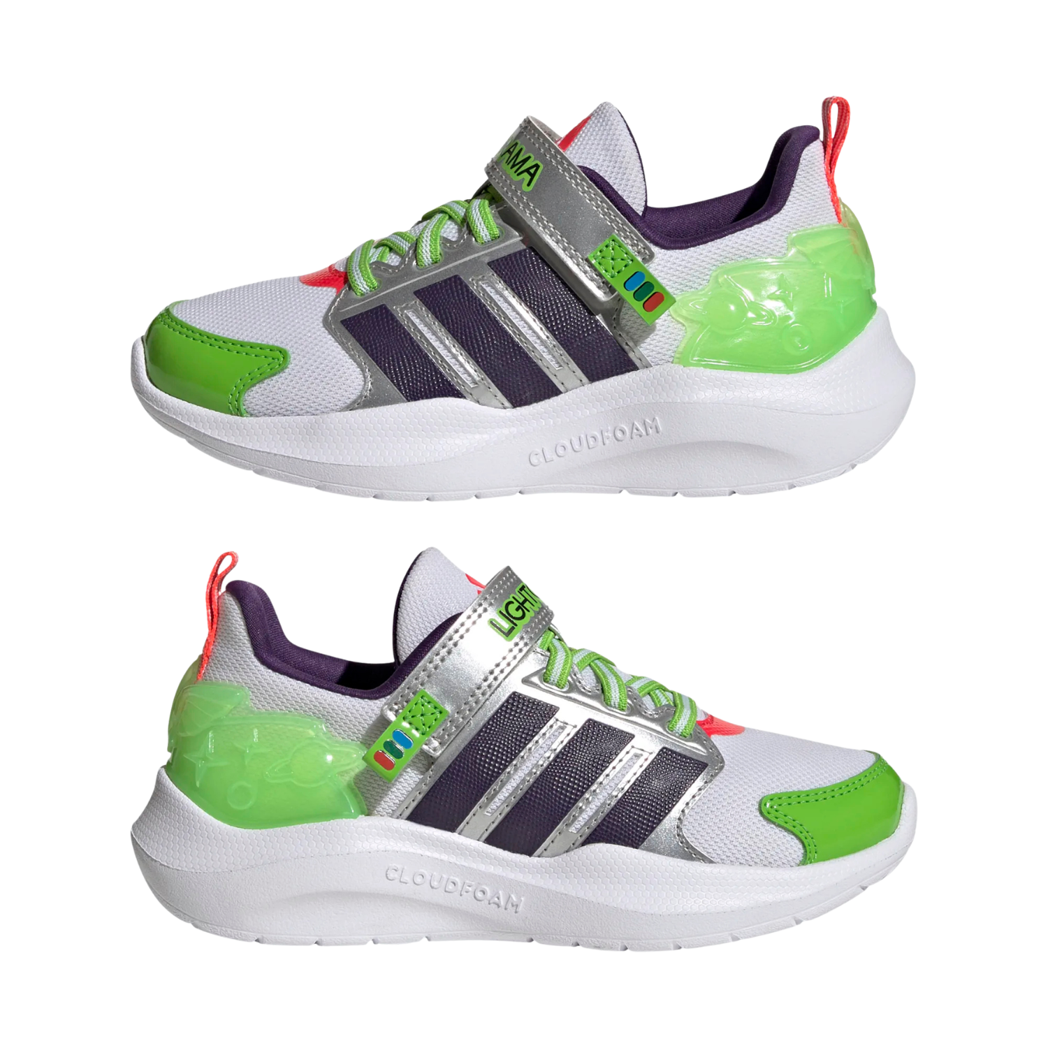 Adidas Pixar Toy Story Lightorama Running Shoe Kids - White/Violet/Red