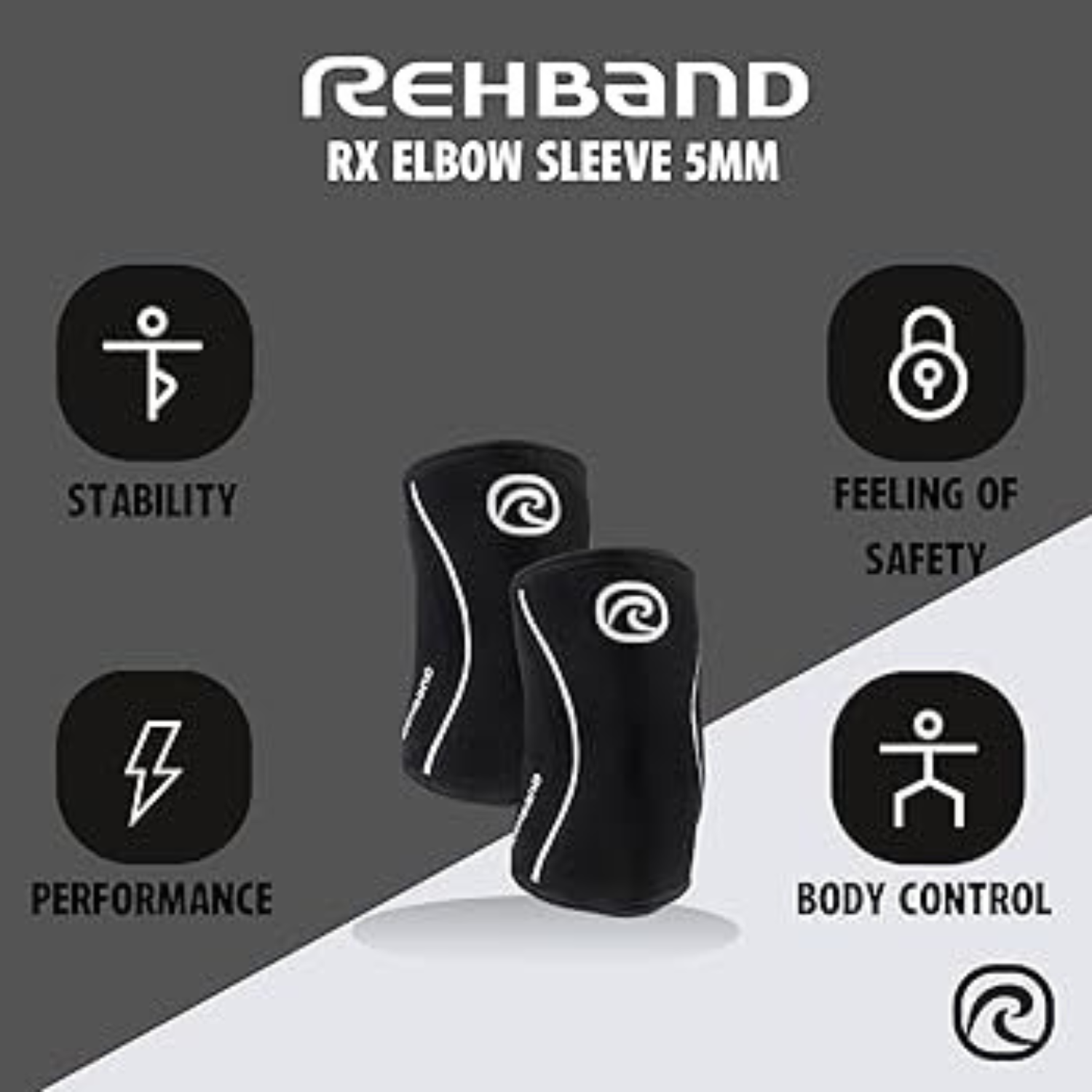 Rehband RX Elbow Sleeve 5mm - Black