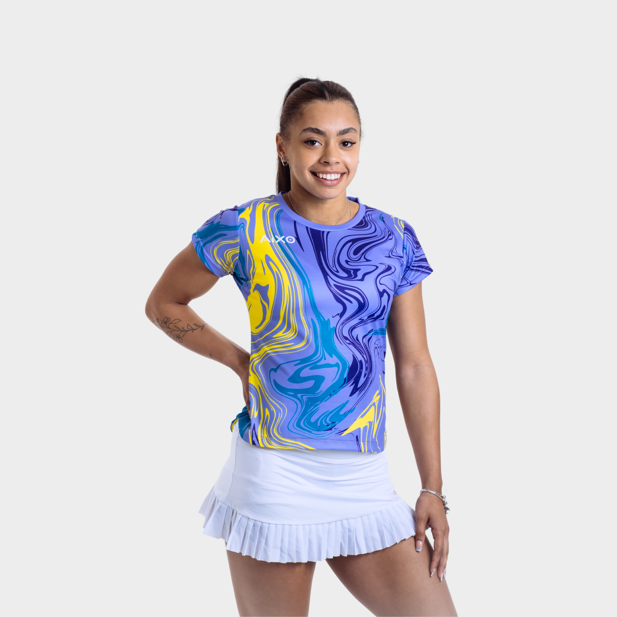 Aixo Chrome Womens T Shirt Graphite