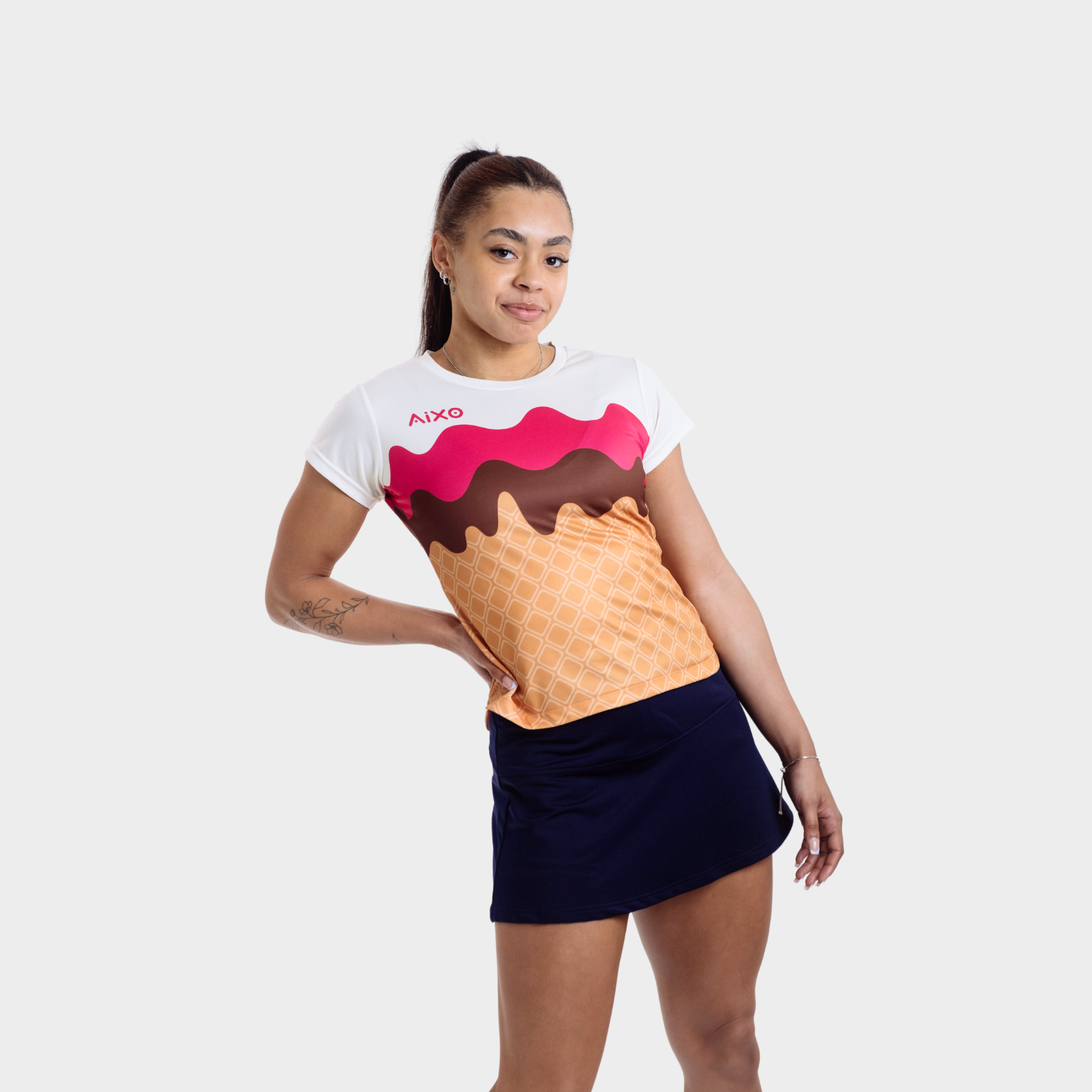 Aixo Sundae Womens T Shirt Vanilla Raspberry Chocolate