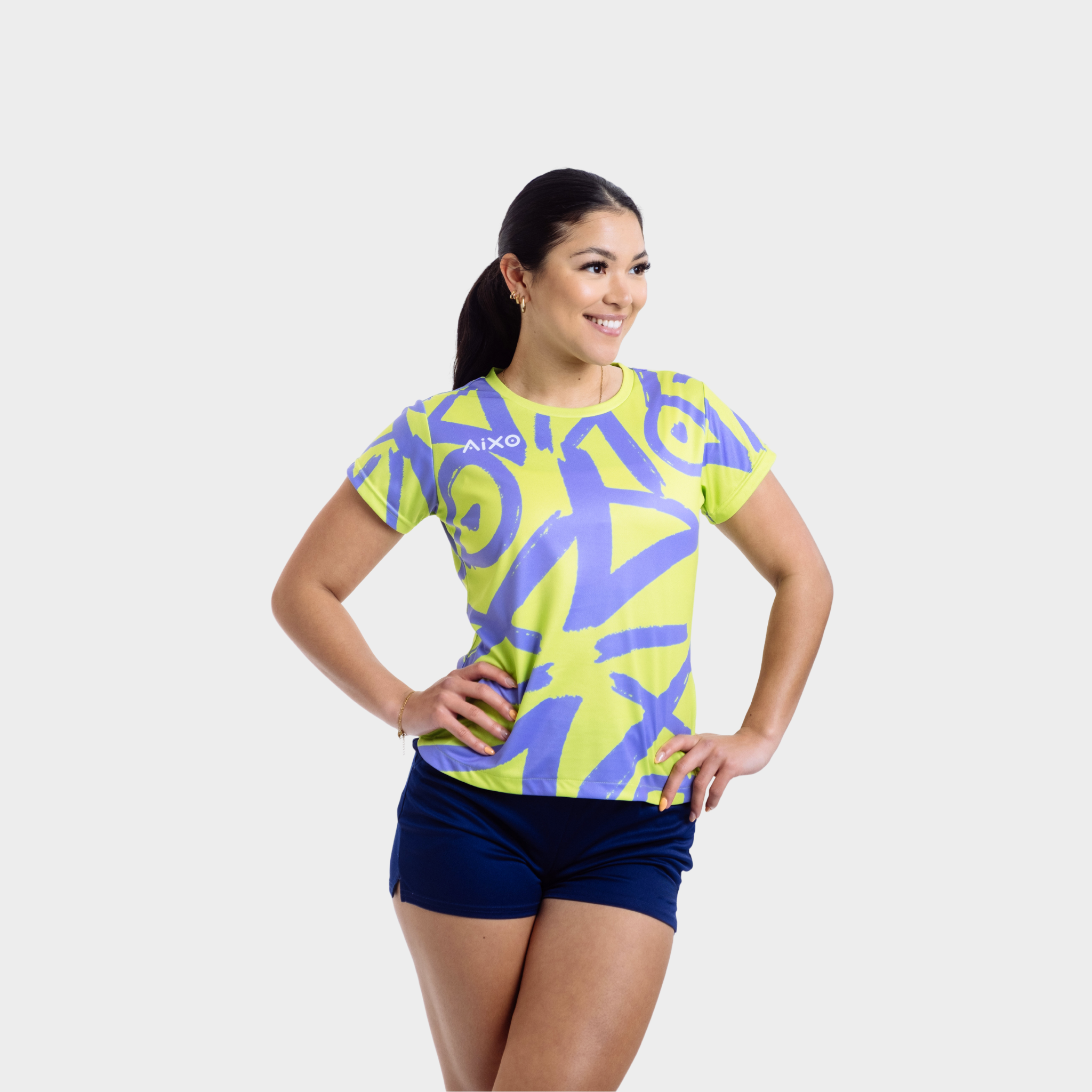 Aixo Tagged Womens T Shirt Teal