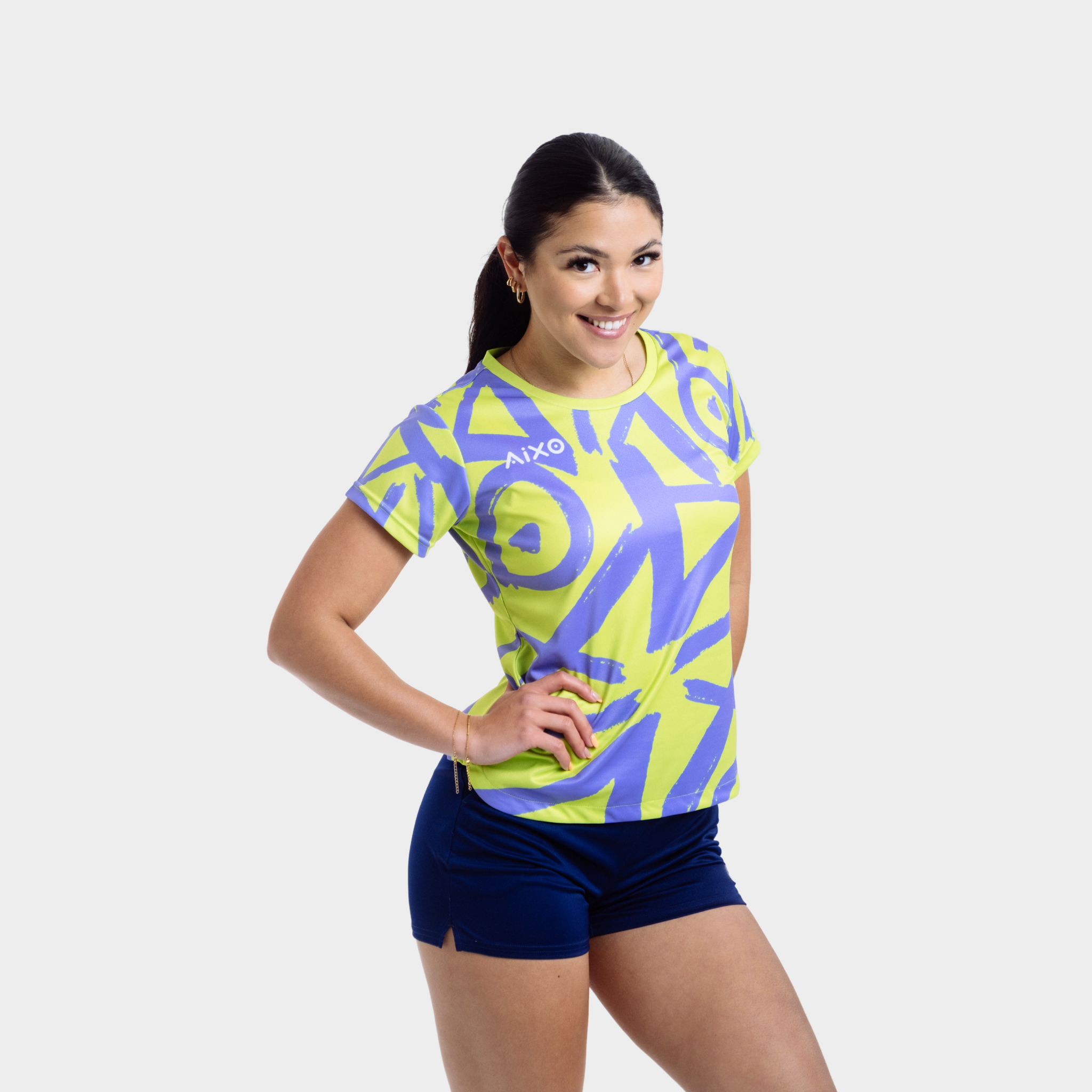 Aixo Tagged Womens T Shirt Teal