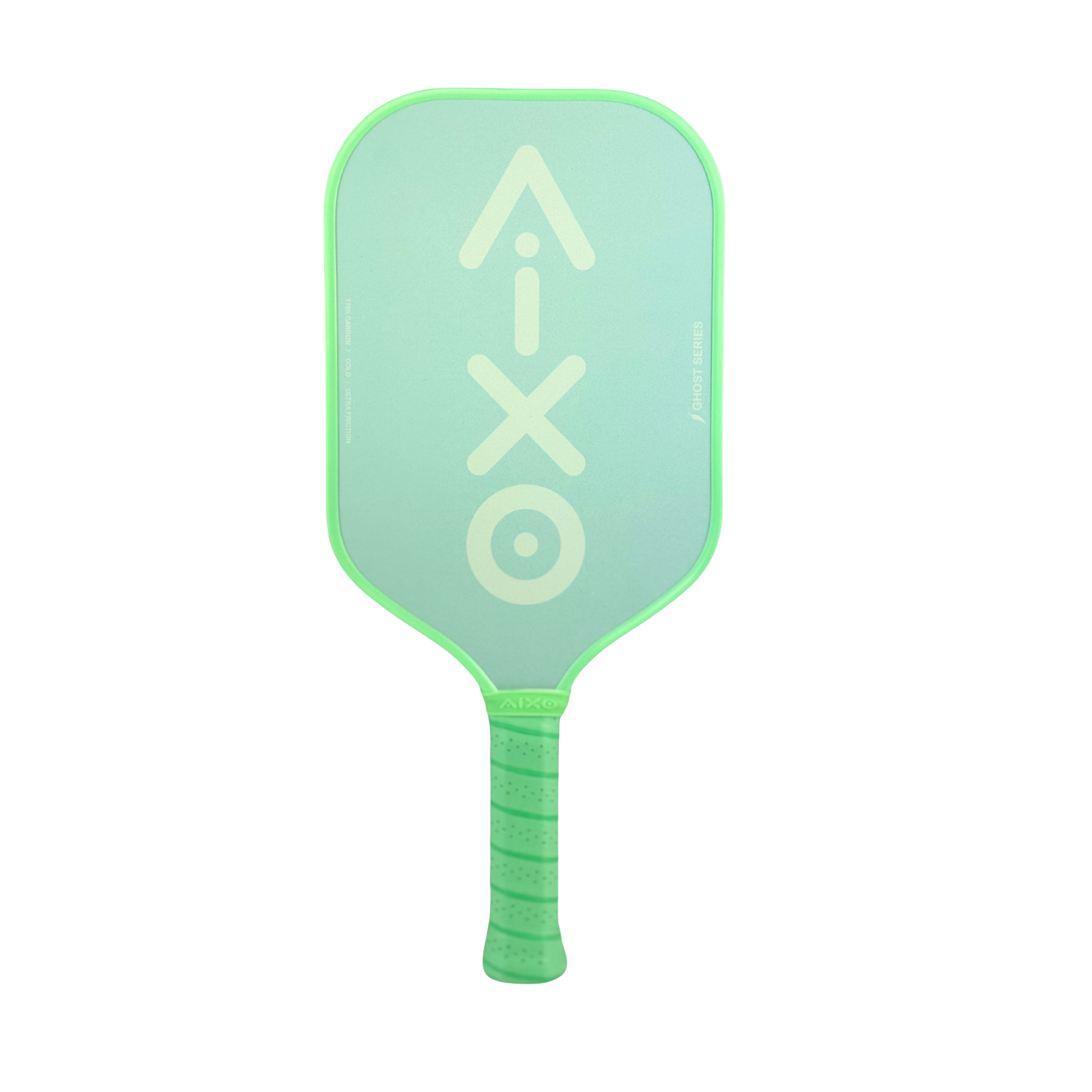 Front view of AIXO CP03 Ghost Pastel De Mint — a pastel pickleball paddle for balanced spin and control.