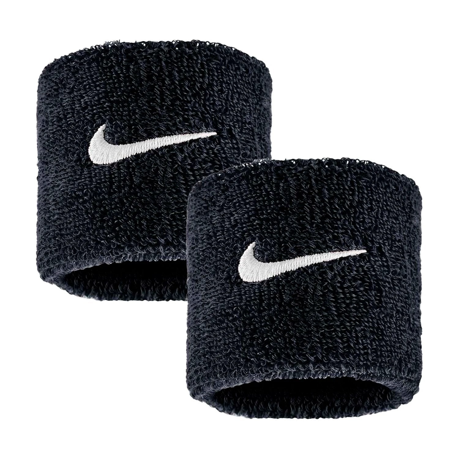 Nike Swoosh Classic Wristbands 2 Pack - Black/White Black White One Size Accessories Nike